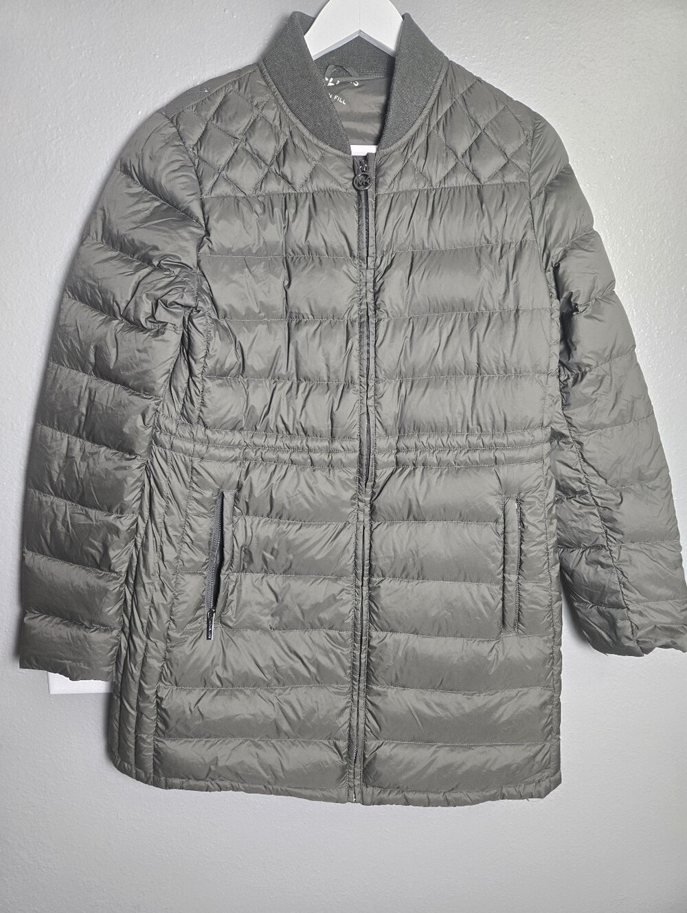 Michael Kors Quilted Packable Down Olive Green Jacket Size Medium